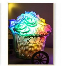 Luces de Cuerda de Flores Rosas LED