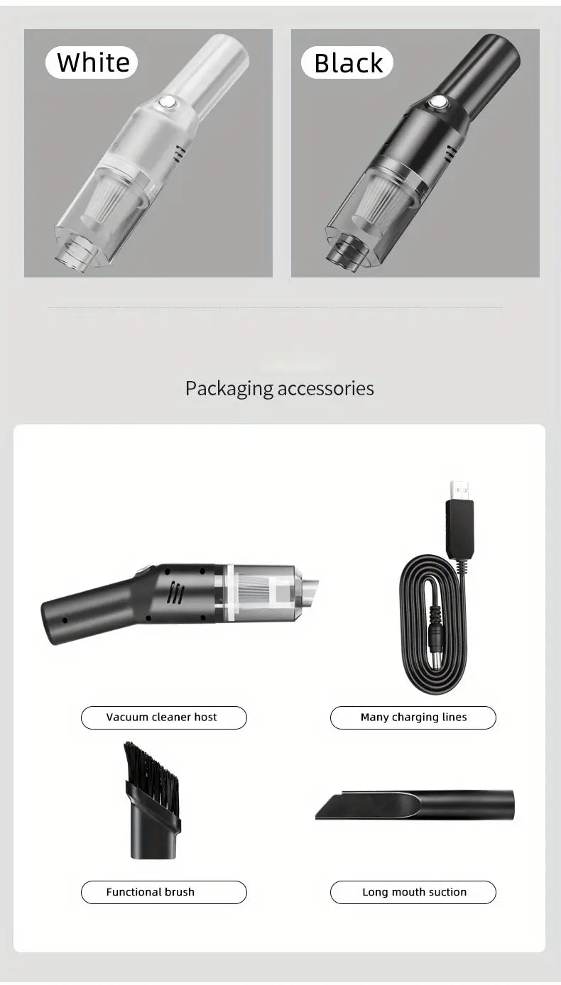 Aspiradora Inalámbrica para Coche con Potente Succión