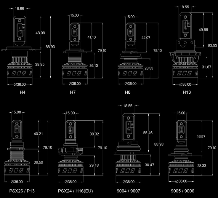 Faros LED para Coche con Iluminación de Alto Rendimiento